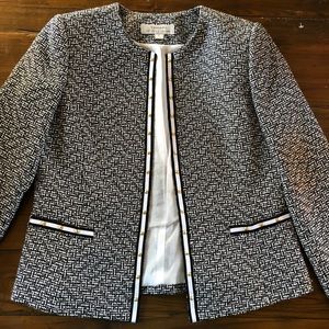 Black and white tweed blazer